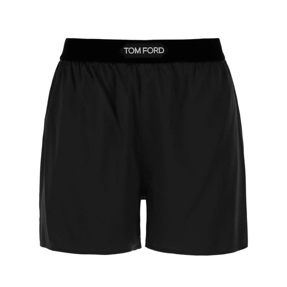 Logo-Waistband Silk Shorts Women